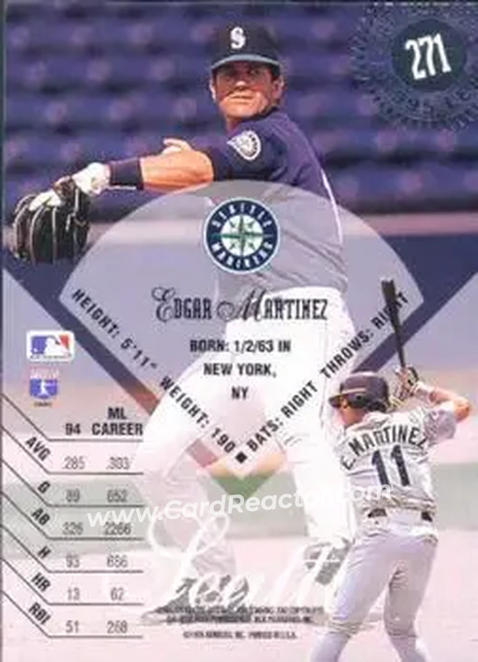 Back of Edgar Martinez