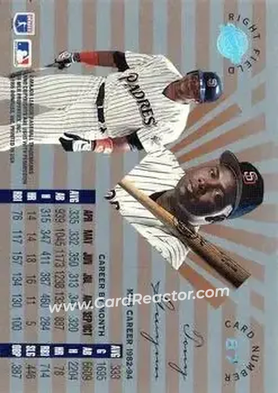 Back of Tony Gwynn