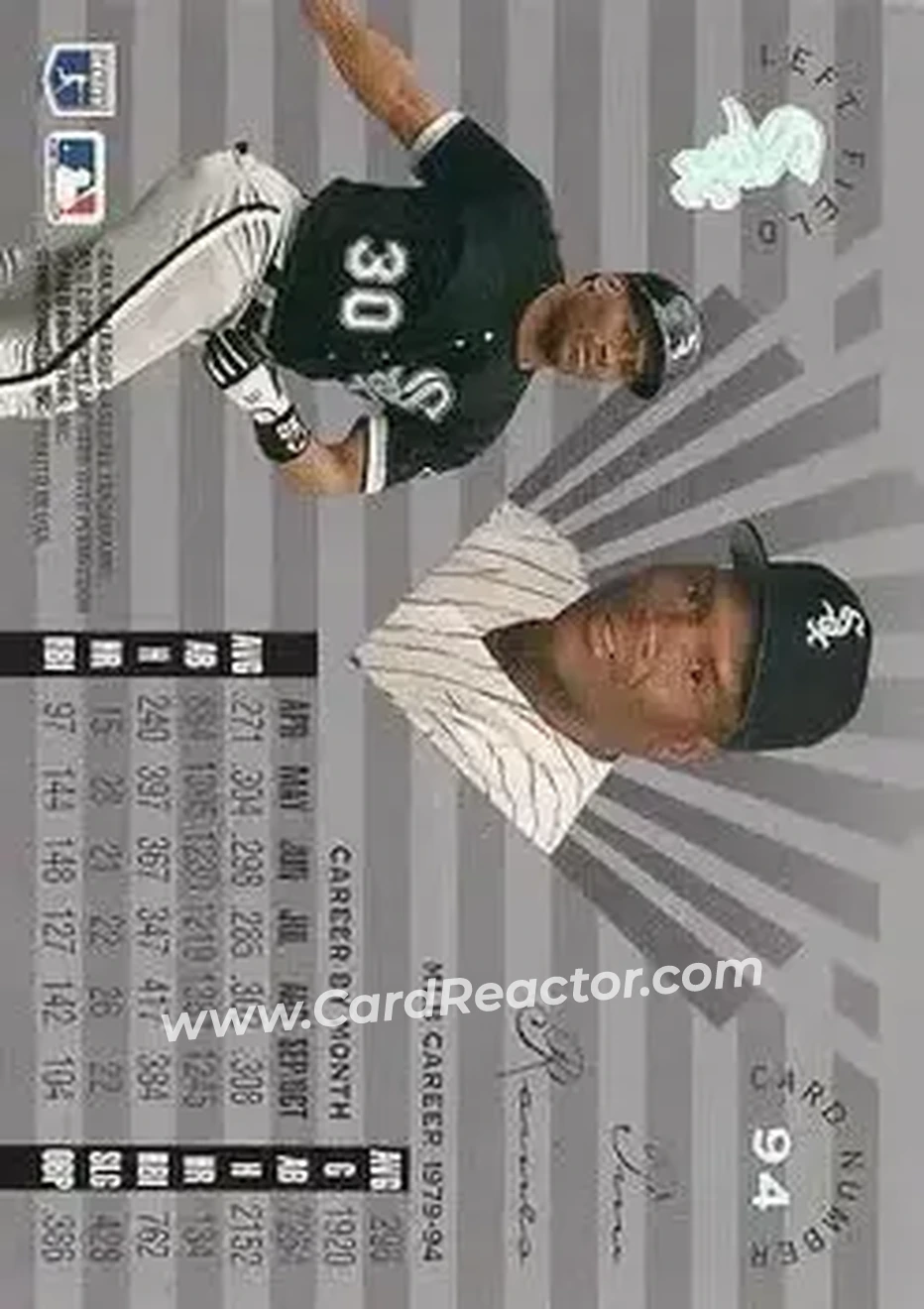 Back of Tim Raines
