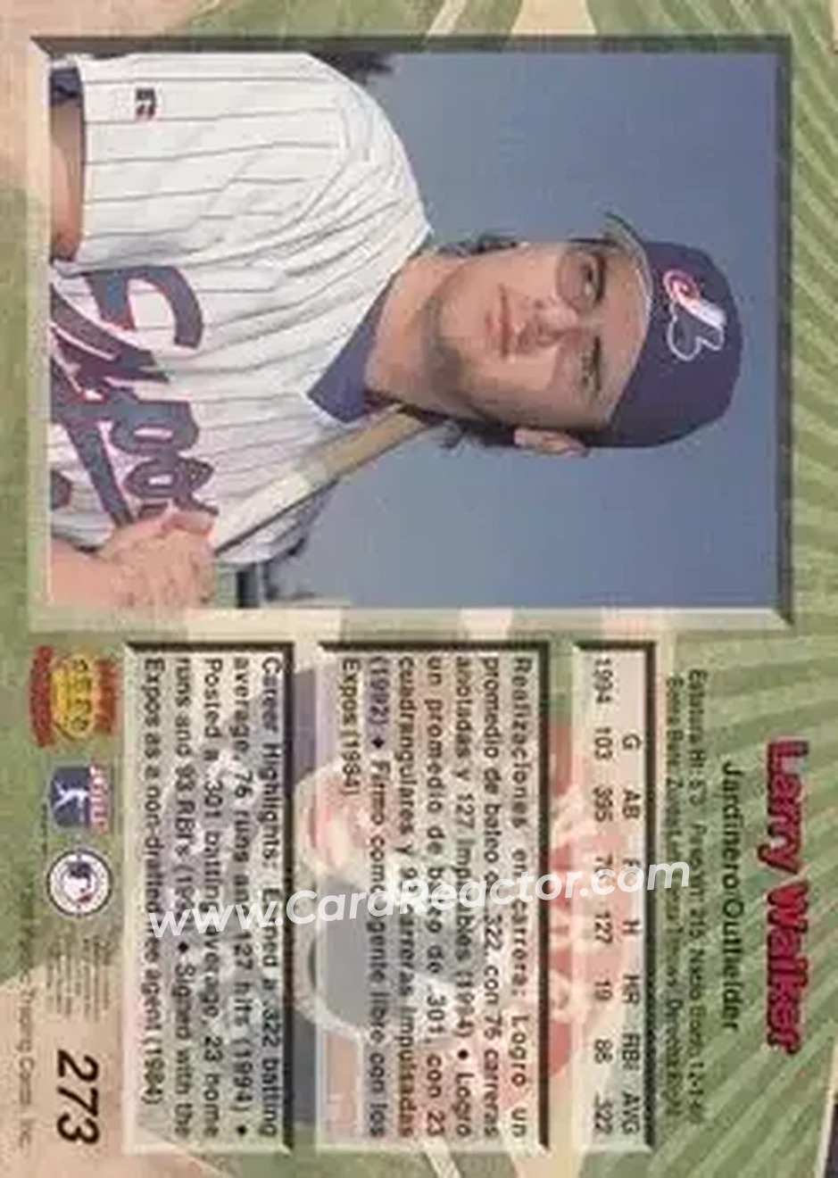 Back of Larry Walker