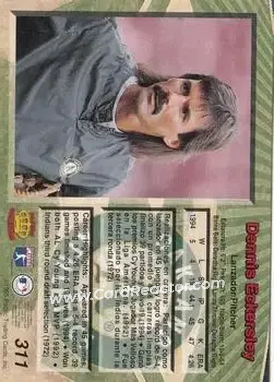Back of Dennis Eckersley