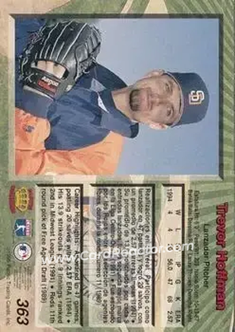Back of Trevor Hoffman
