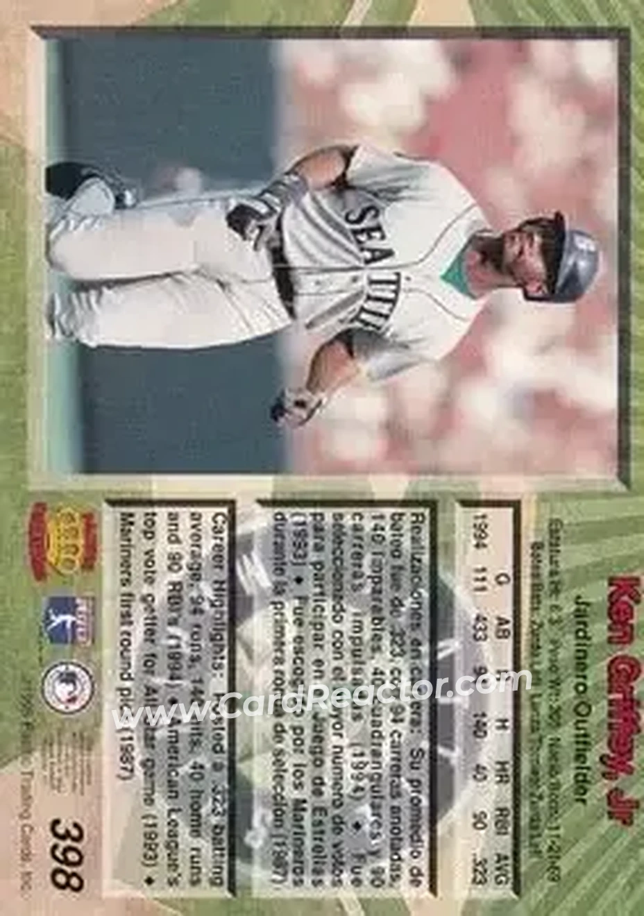 Back of Ken Griffey Jr.