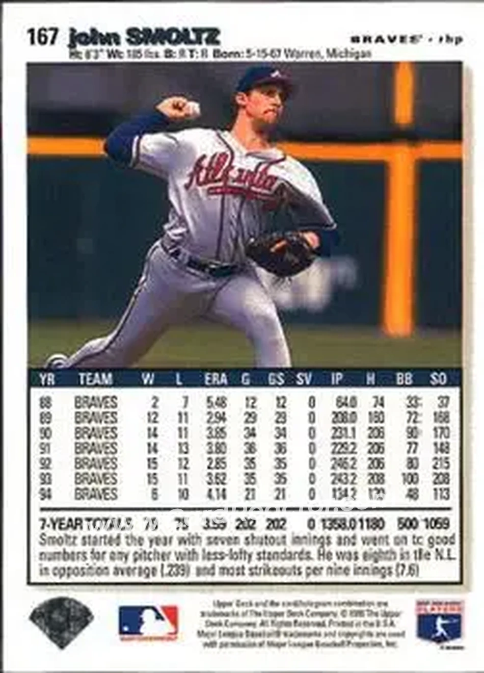 Back of John Smoltz