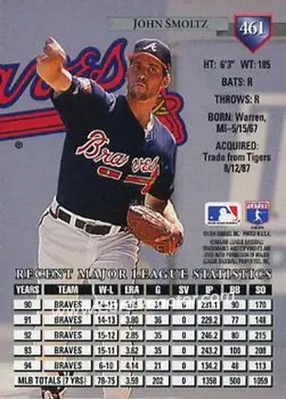 Back of John Smoltz
