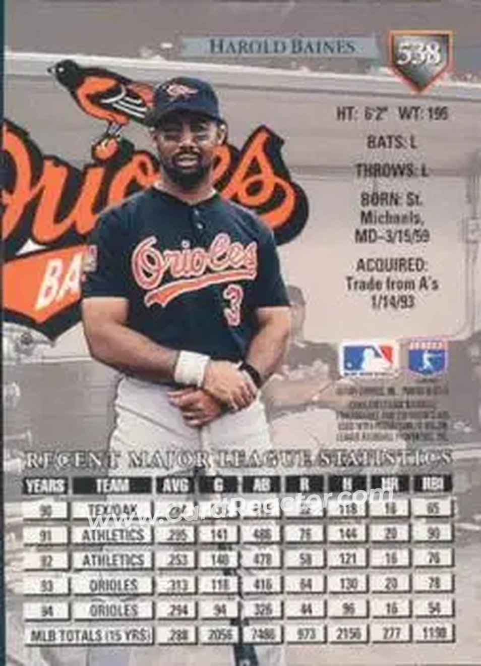 Back of Harold Baines