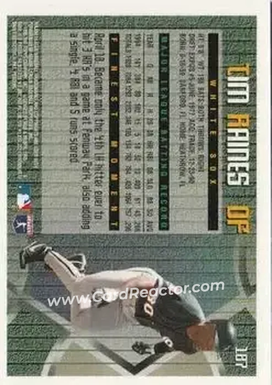 Back of Tim Raines