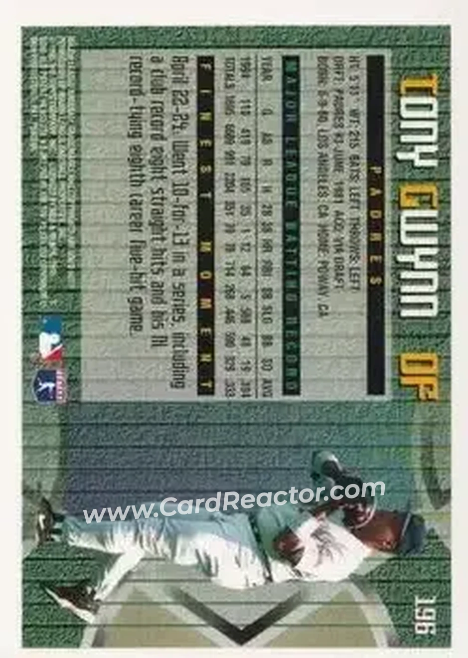 Back of Tony Gwynn