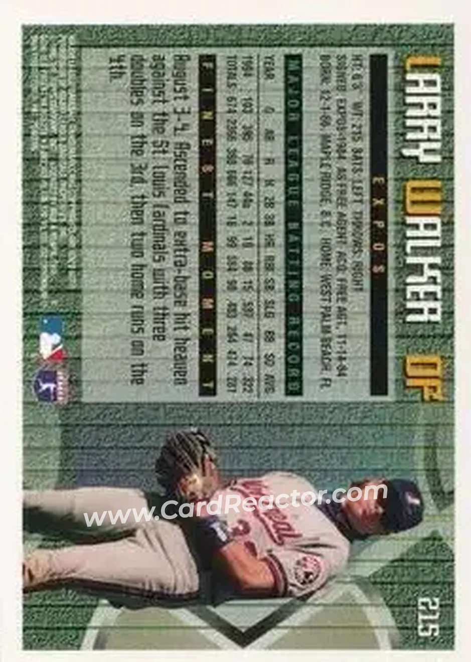 Back of Larry Walker