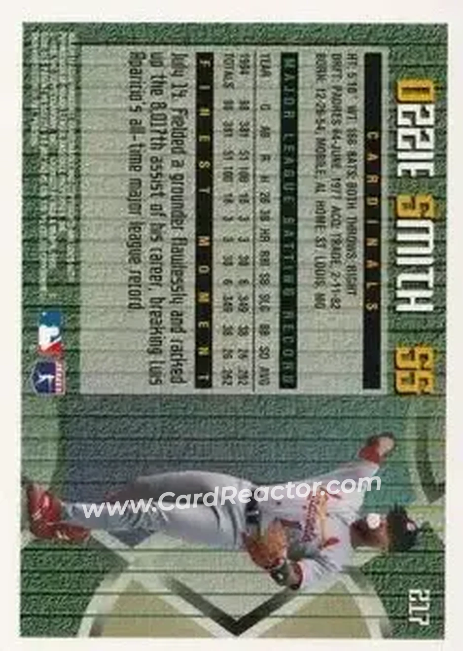 Back of Ozzie Smith