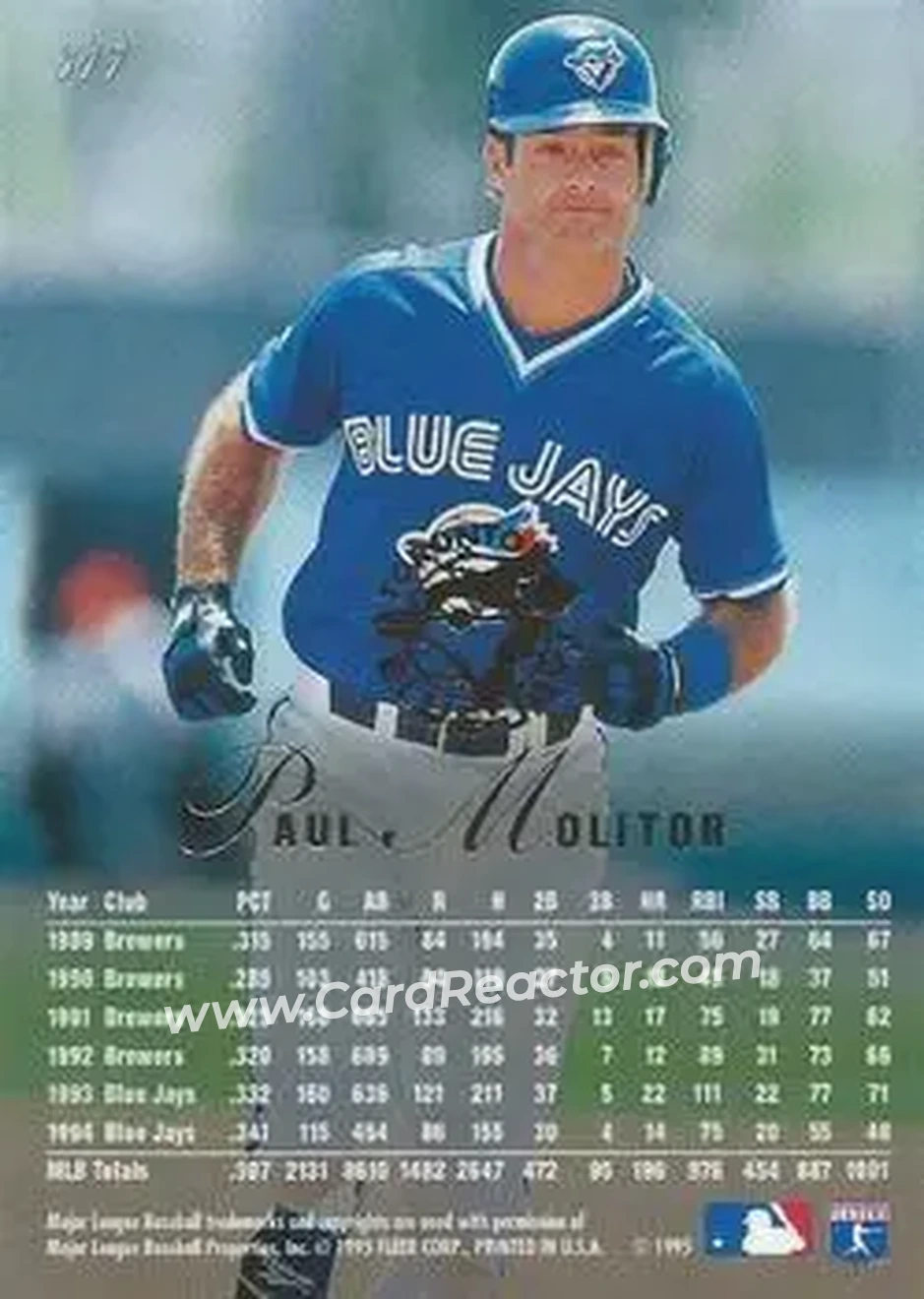 Back of Paul Molitor