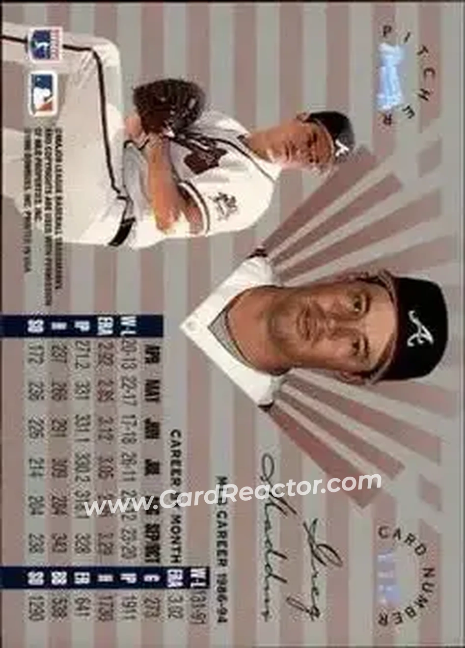 Back of Greg Maddux