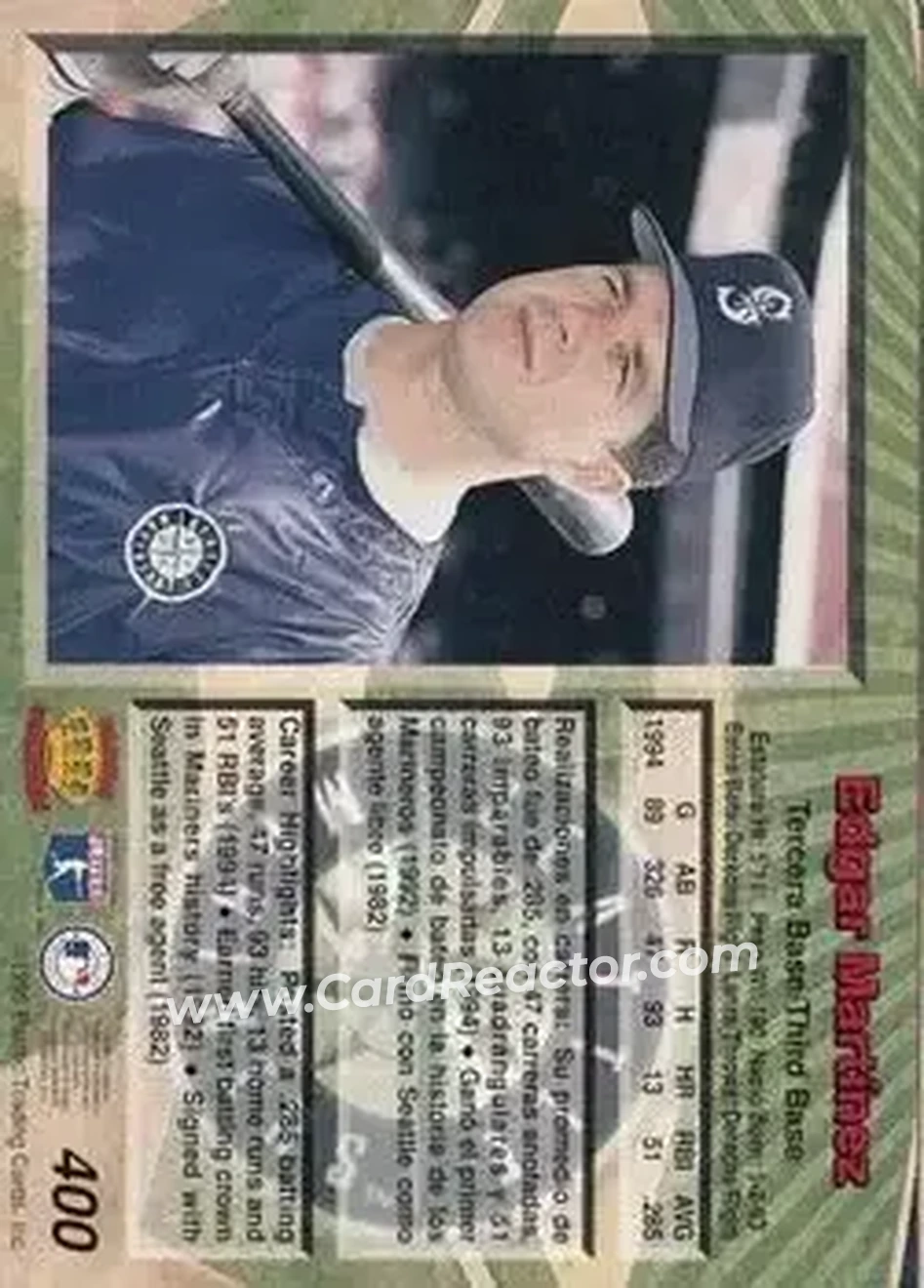 Back of Edgar Martinez
