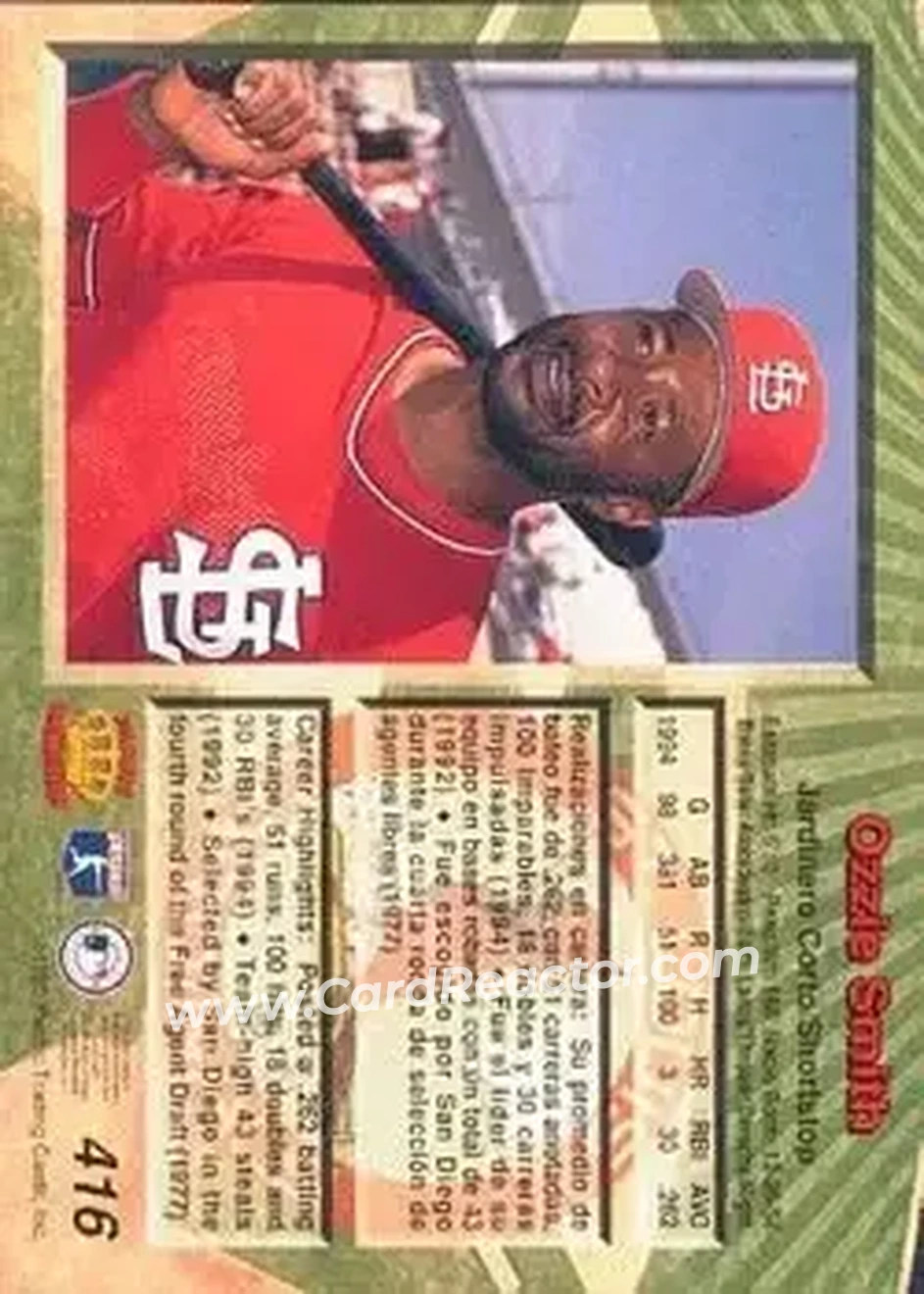 Back of Ozzie Smith