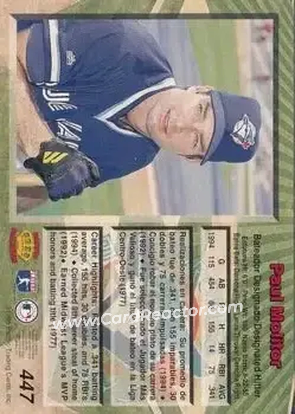 Back of Paul Molitor