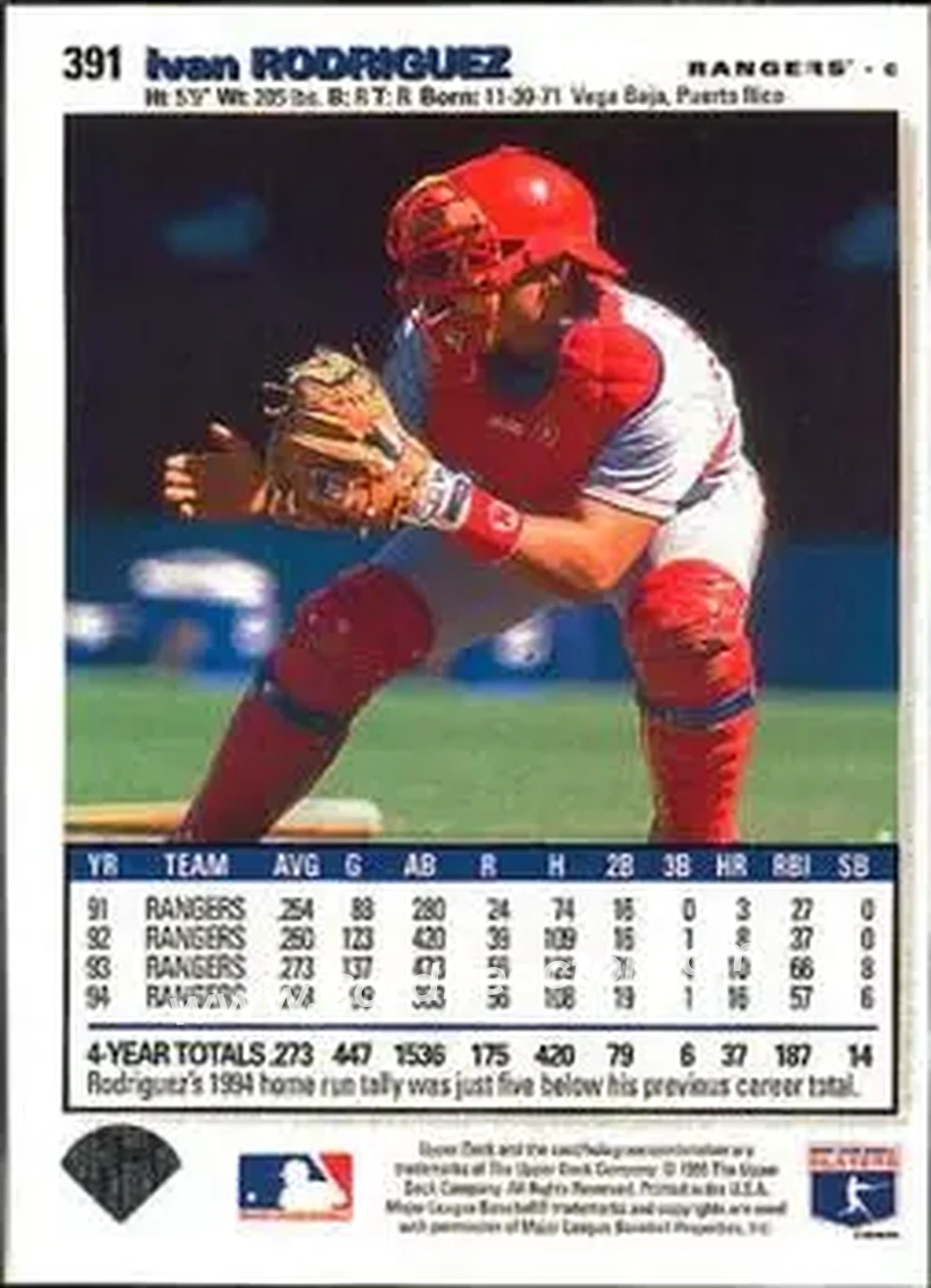Back of Ivan Rodriguez