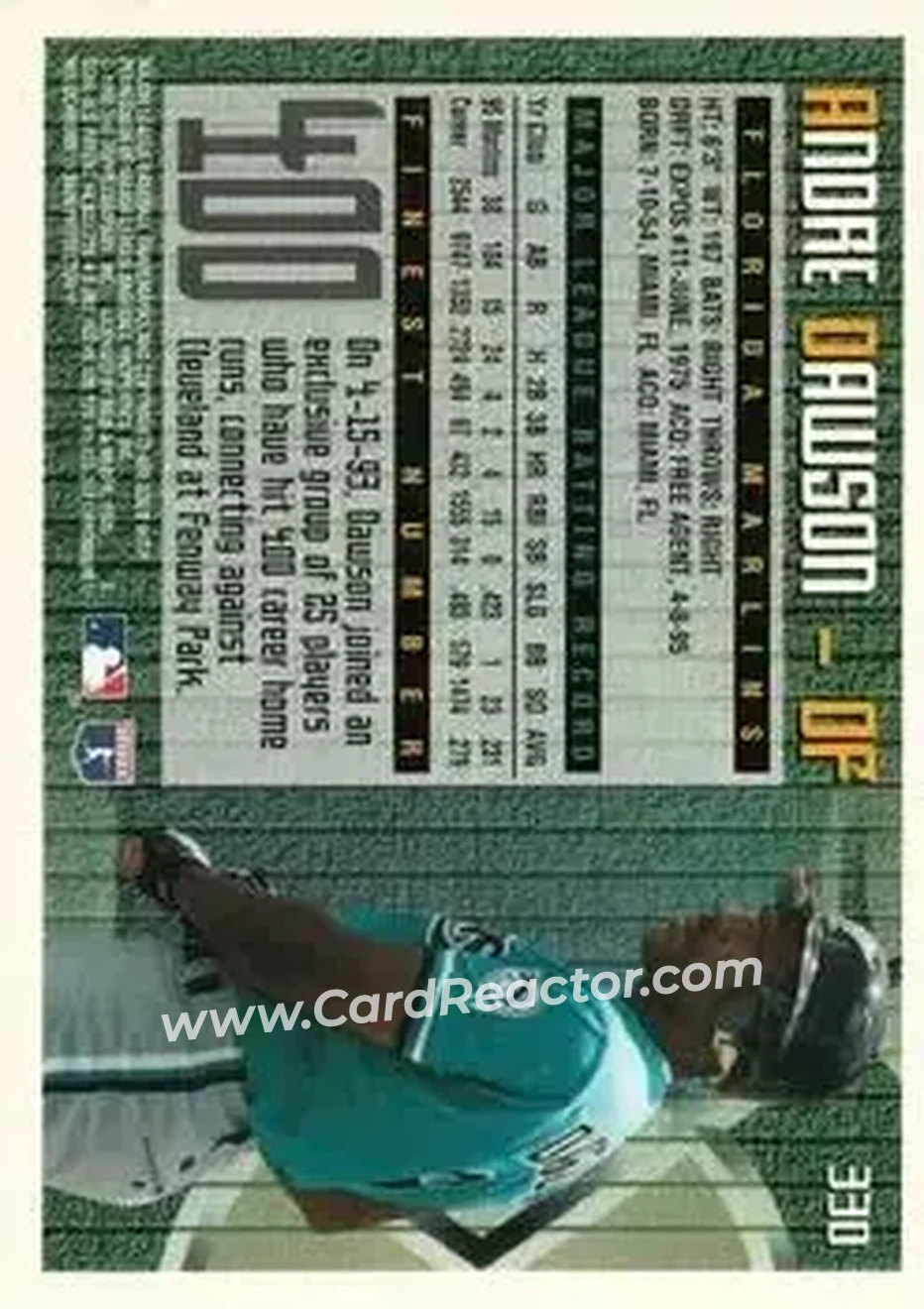 Back of Andre Dawson