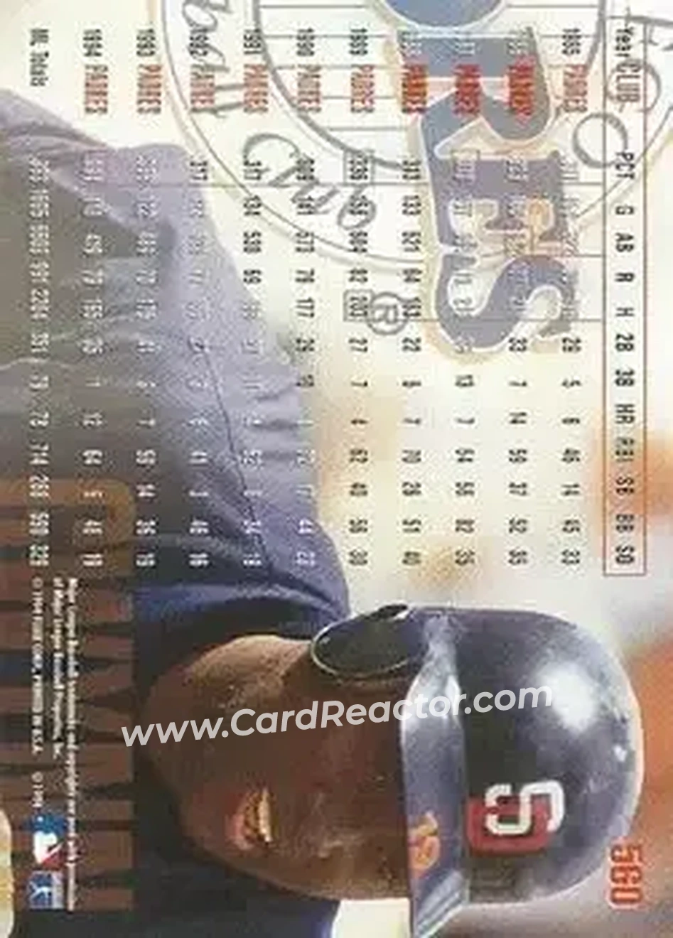 Back of Tony Gwynn