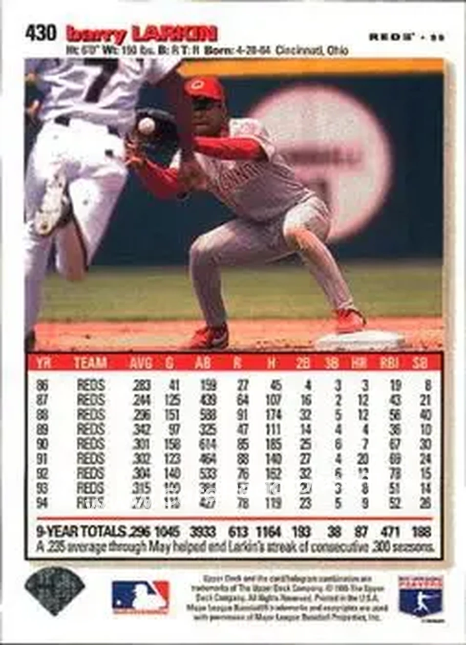 Back of Barry Larkin