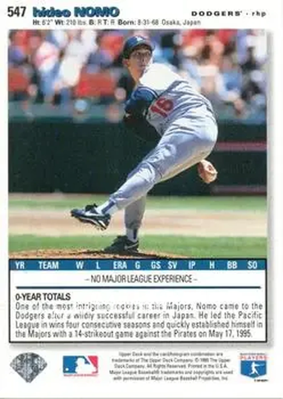 Back of Hideo Nomo