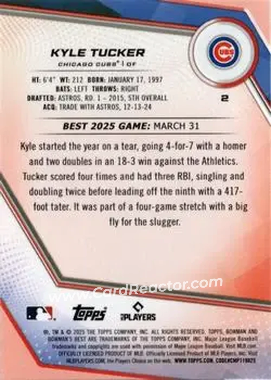 Back of Kyle Tucker