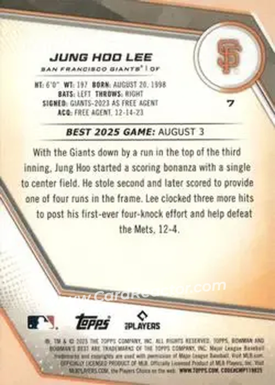 Back of Jung Hoo Lee
