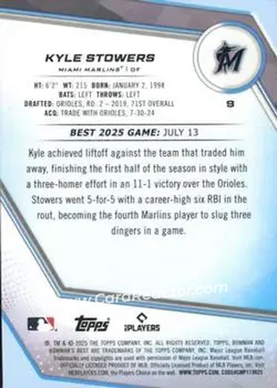 Back of Kyle Stowers