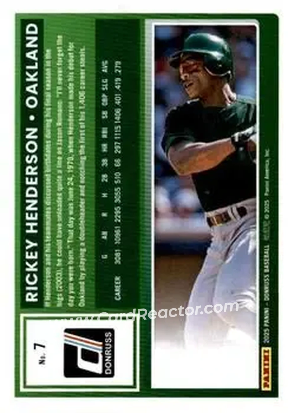 Back of Rickey Henderson