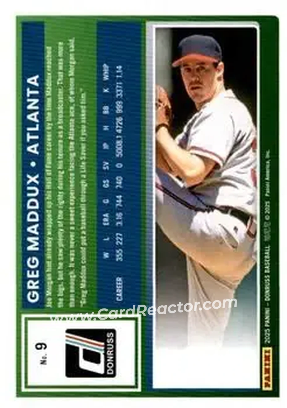 Back of Greg Maddux