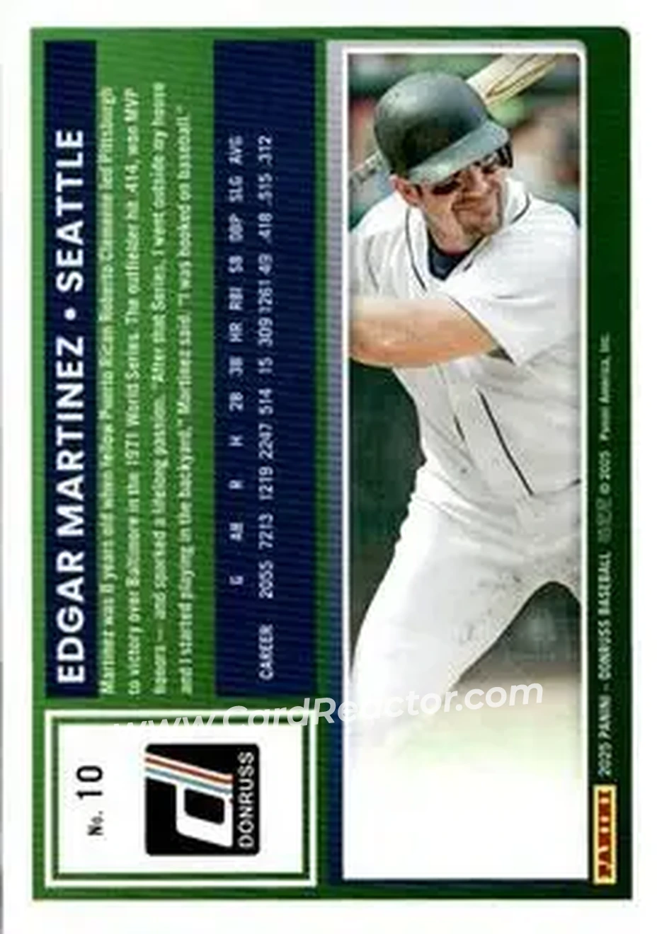 Back of Edgar Martinez