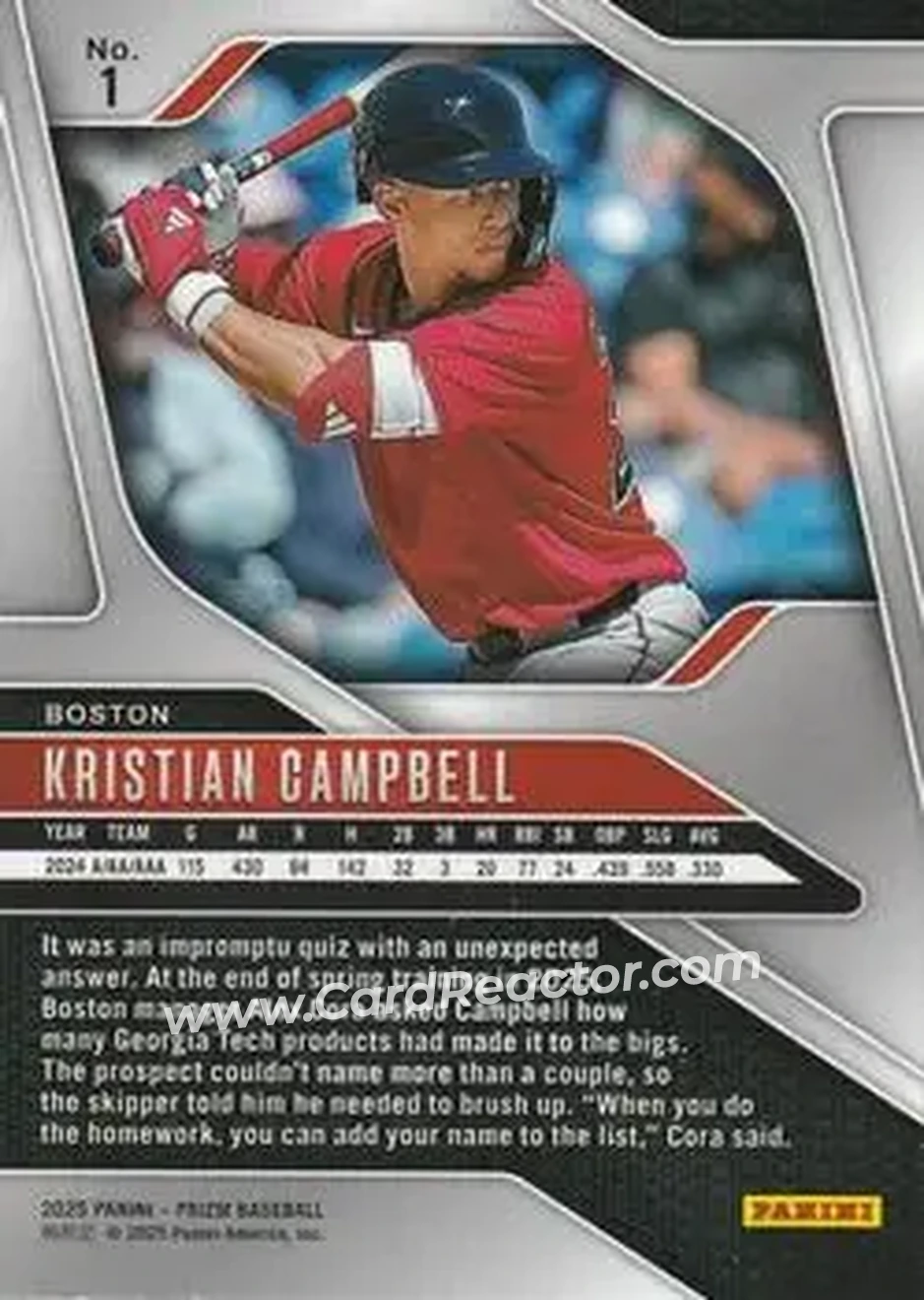 Back of Kristian Campbell