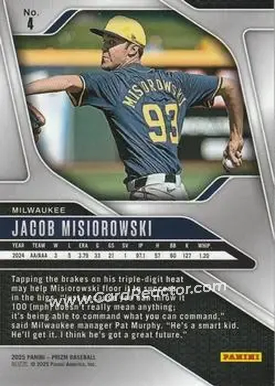 Back of Jacob Misiorowski