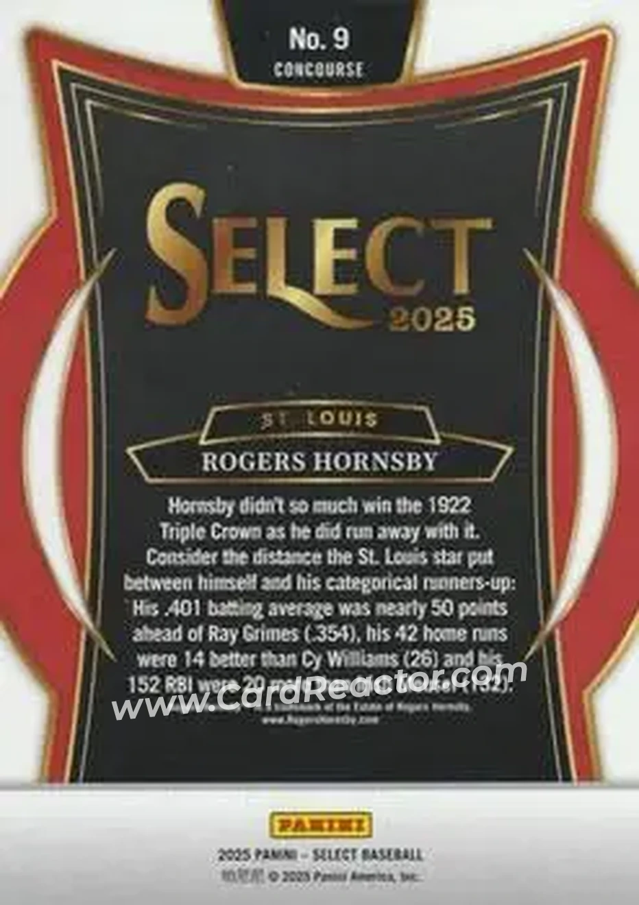 Back of Rogers Hornsby