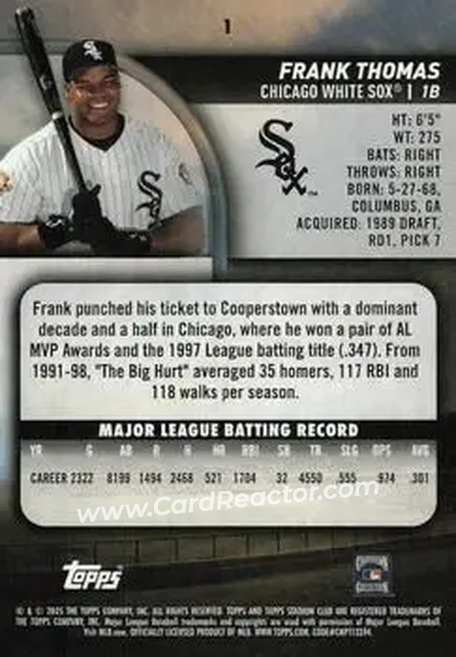 Back of Frank Thomas