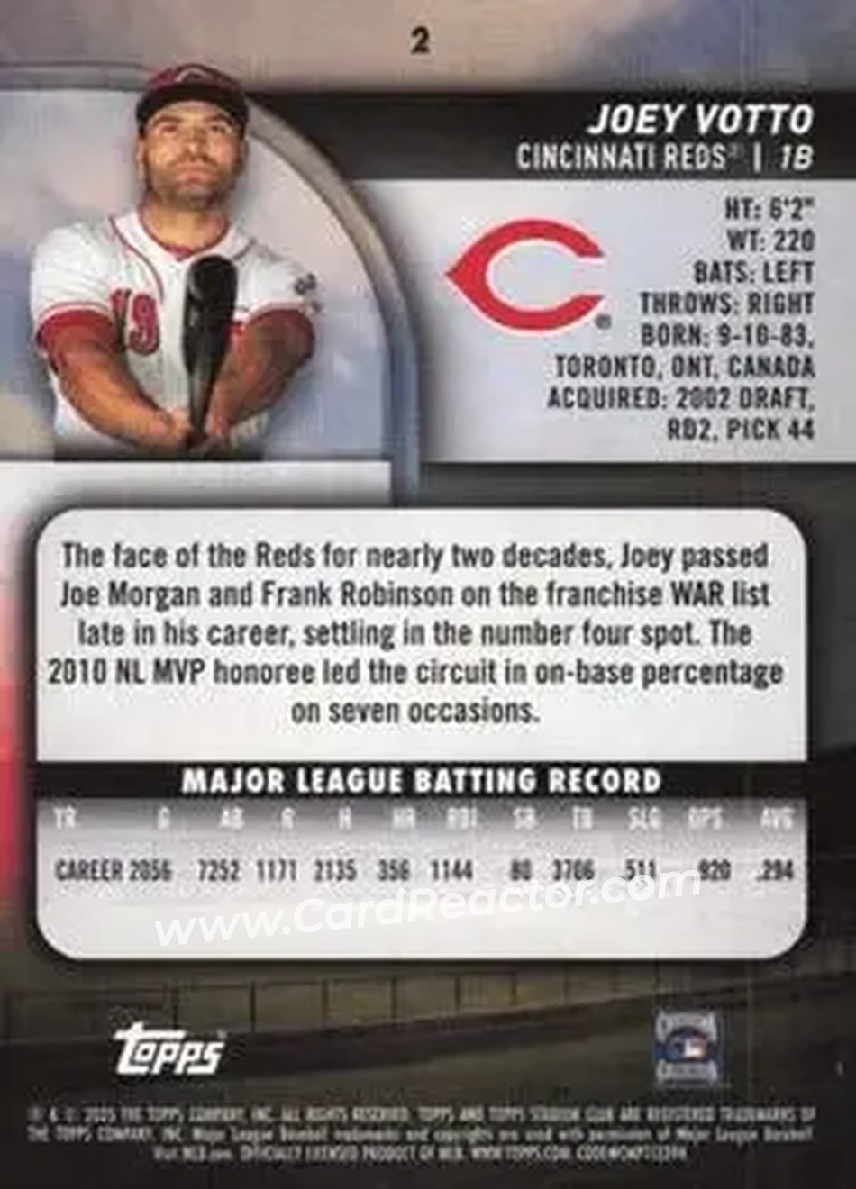 Back of Joey Votto
