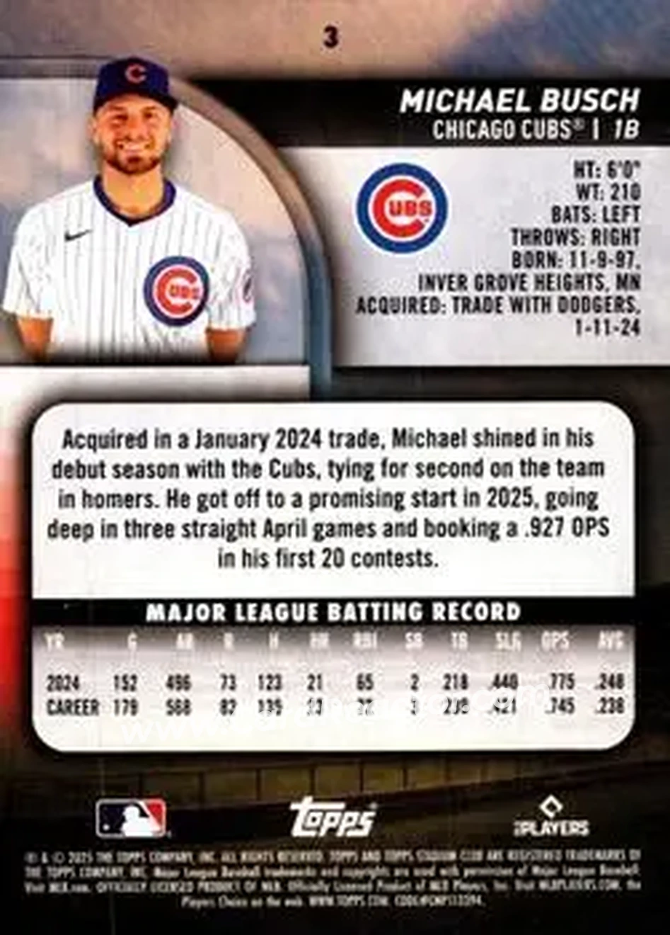 Back of Michael Busch