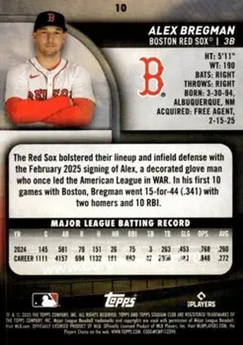 Back of Alex Bregman