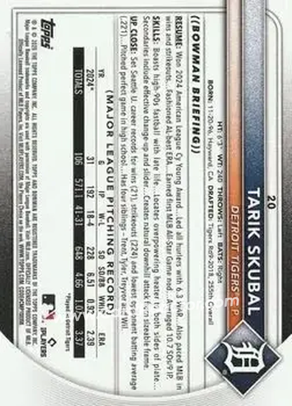 Back of Tarik Skubal