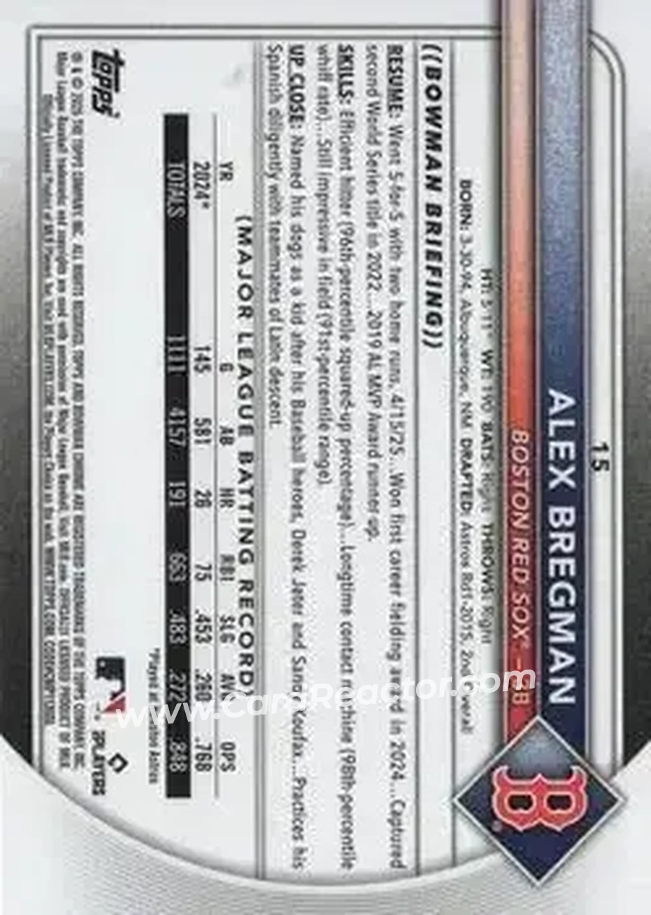 Back of Alex Bregman