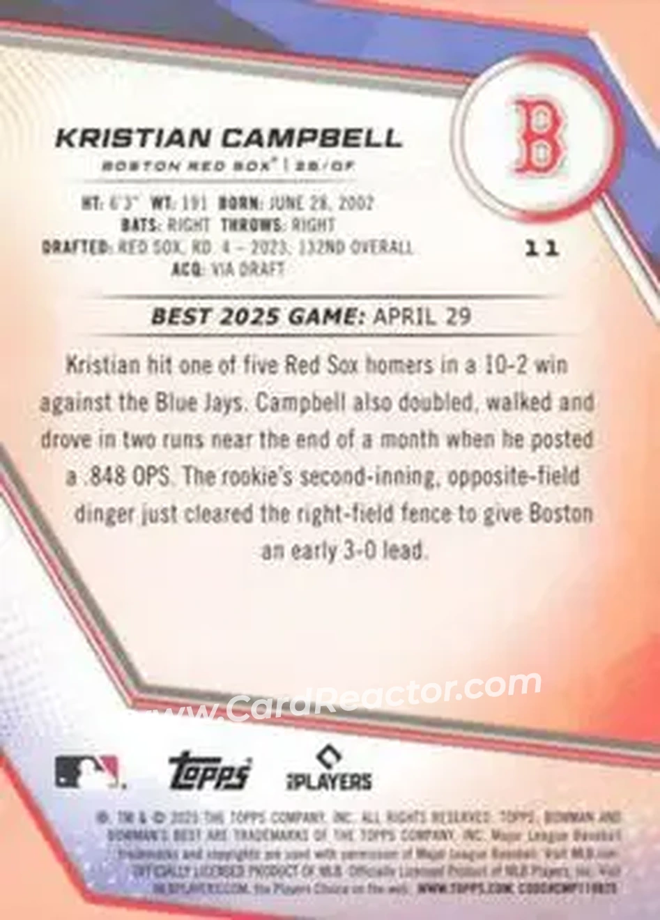 Back of Kristian Campbell