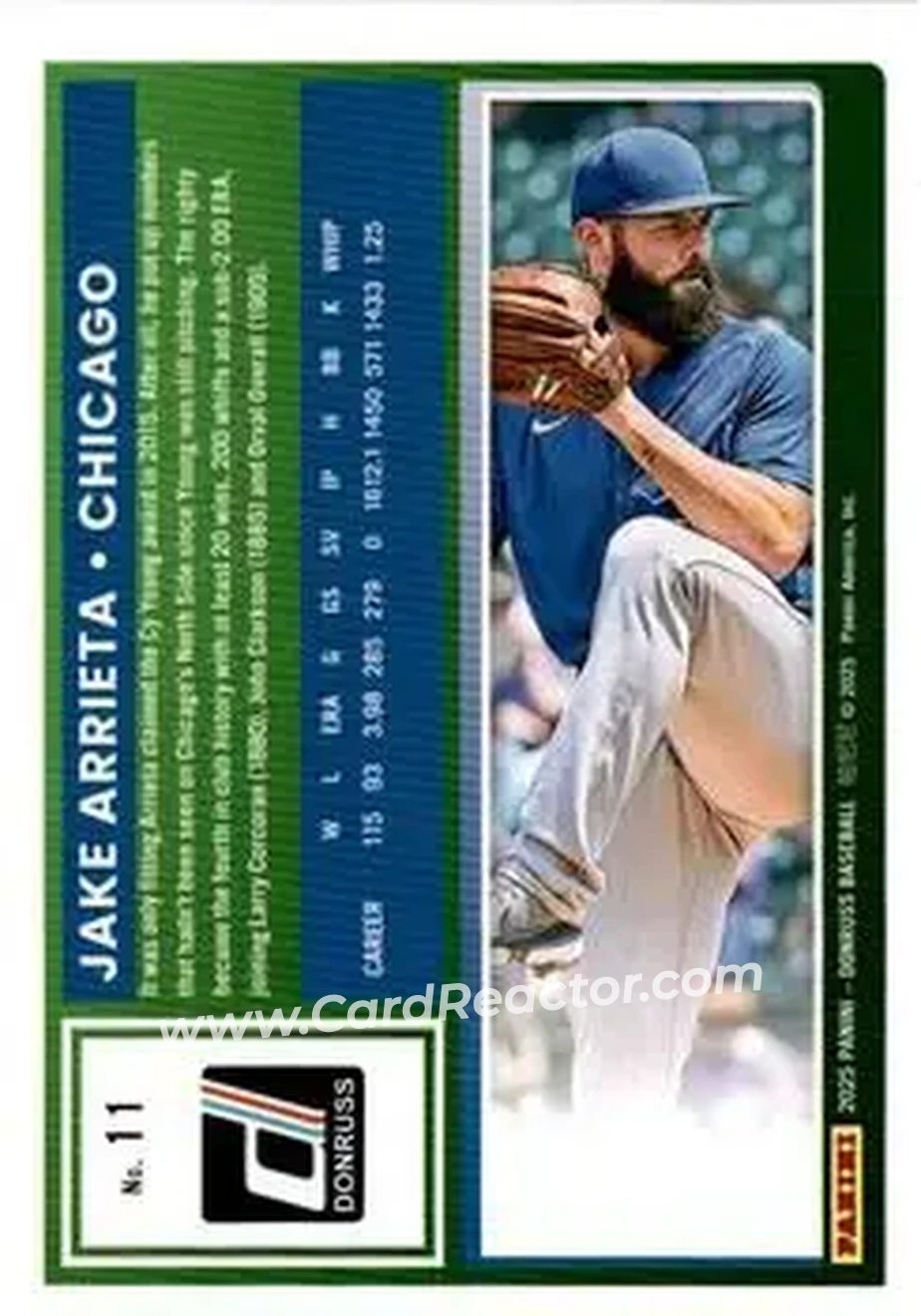 Back of Jake Arrieta