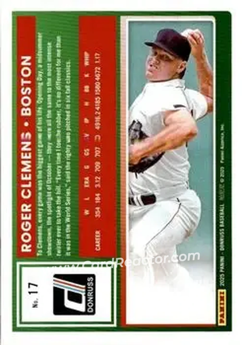 Back of Roger Clemens
