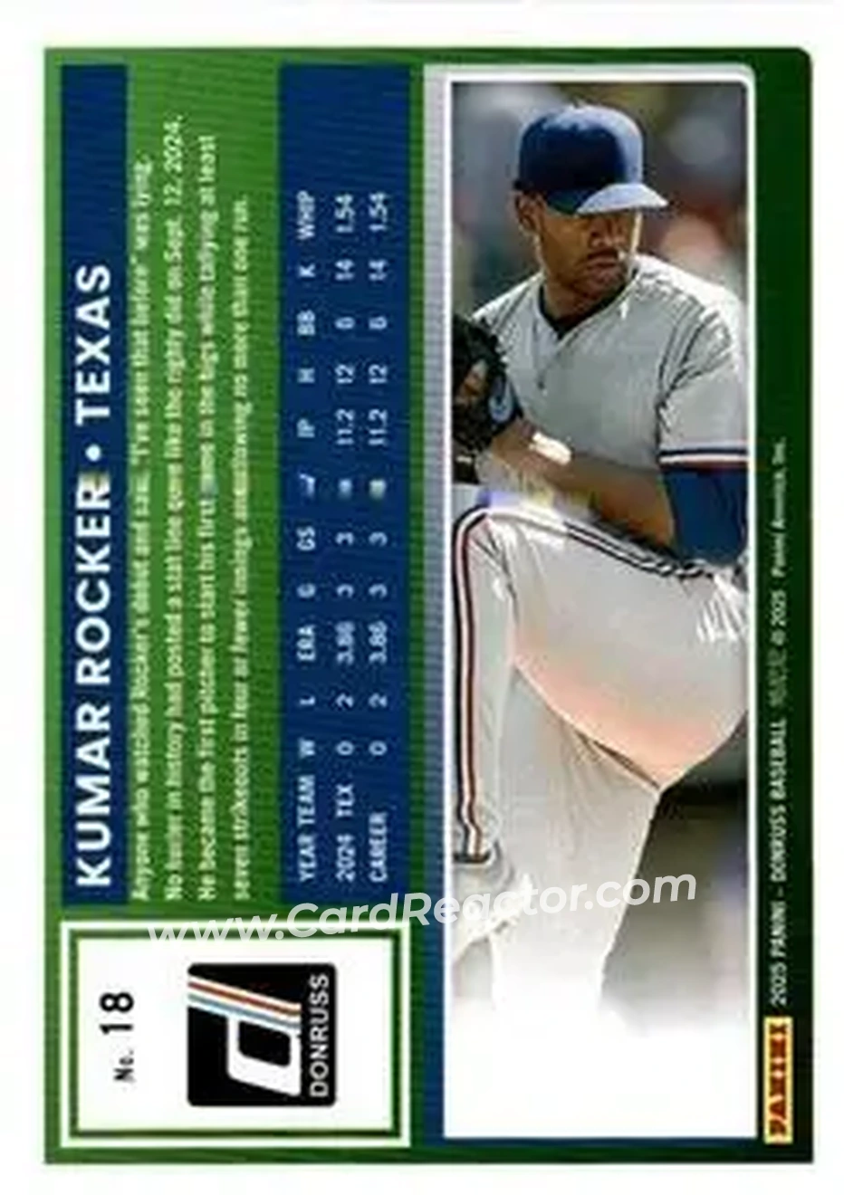 Back of Kumar Rocker