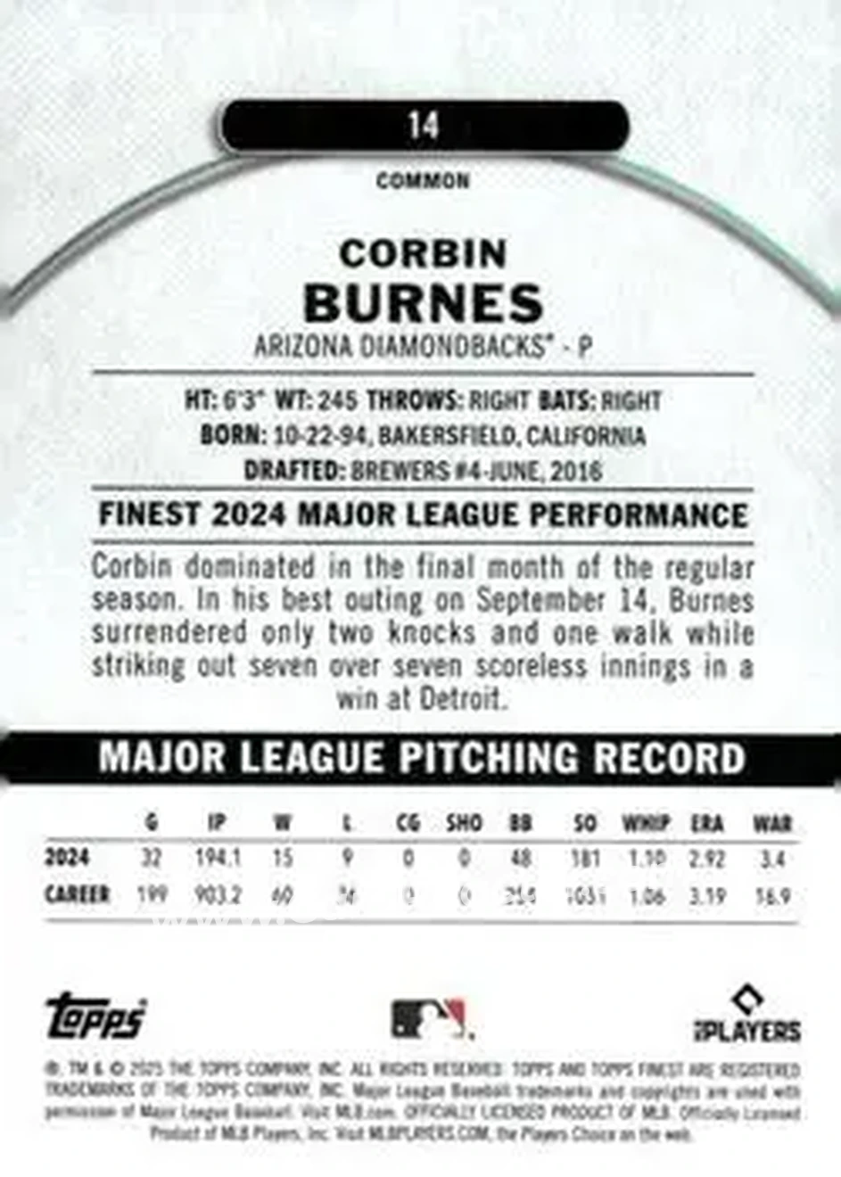 Back of Corbin Burnes