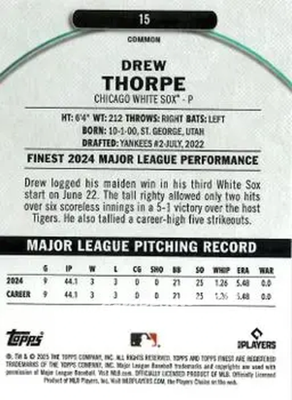 Back of Drew Thorpe