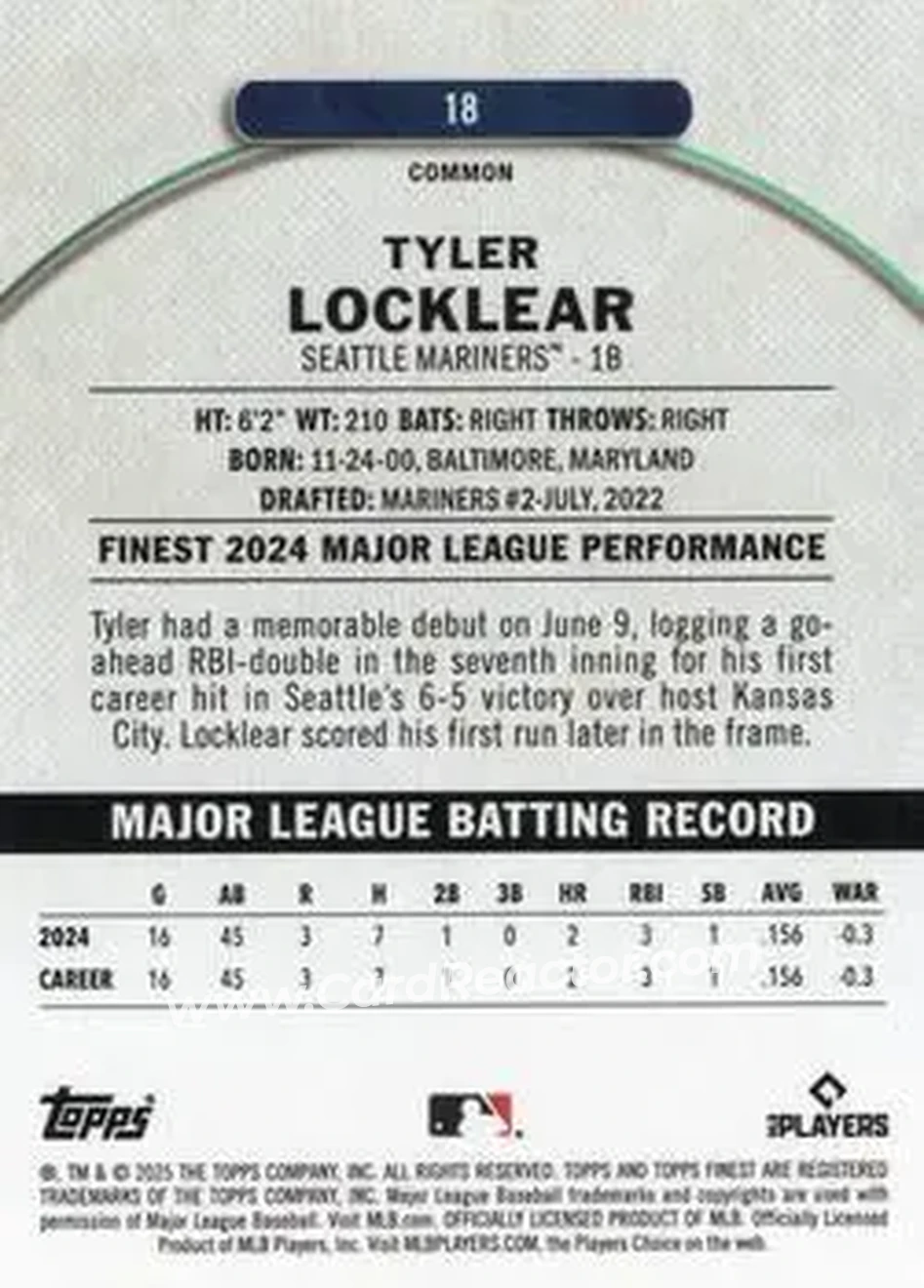 Back of Tyler Locklear