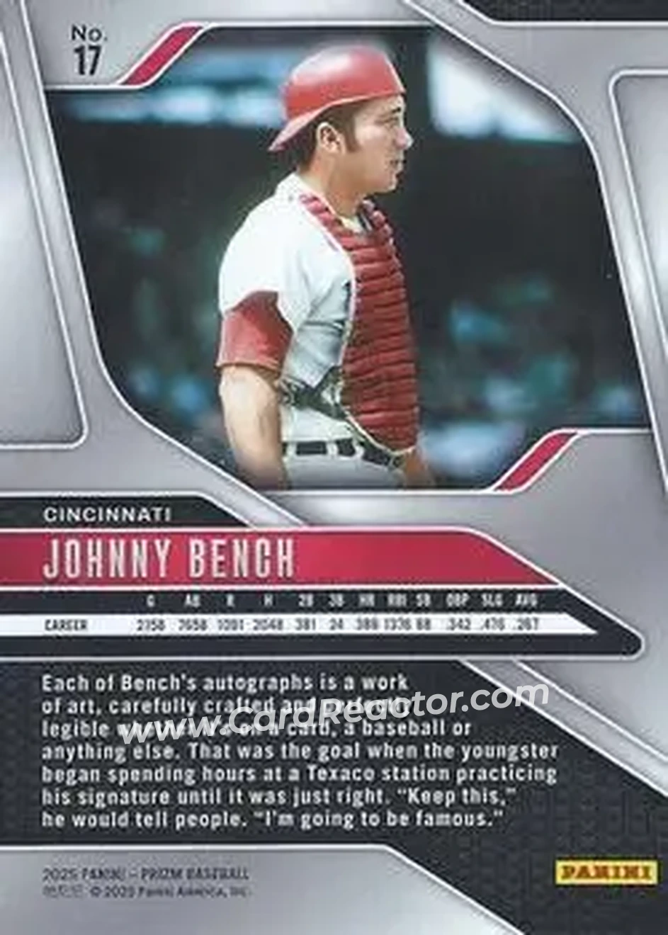 Back of Johnny Bench