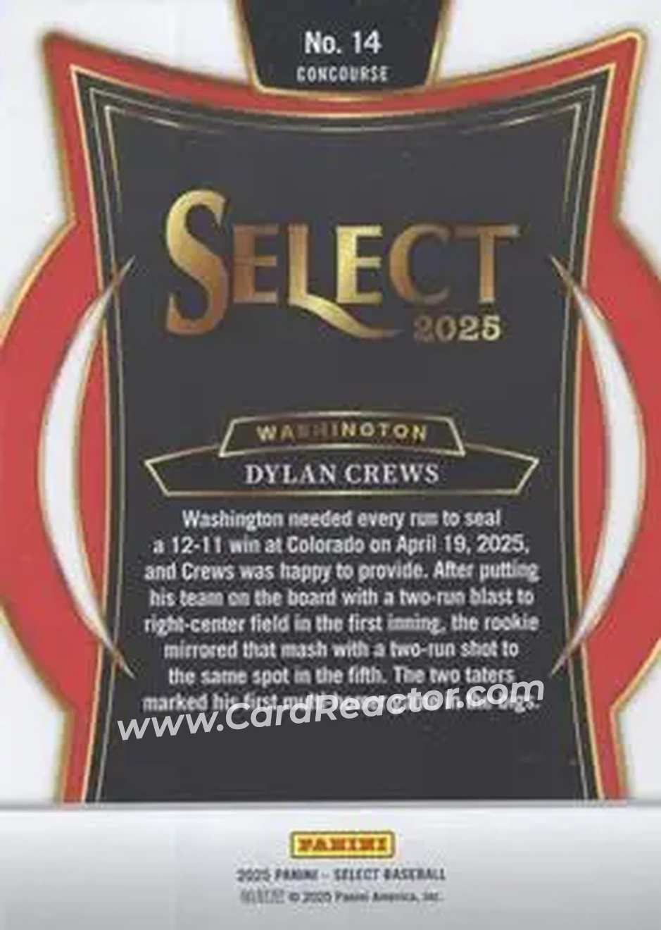 Back of Dylan Crews