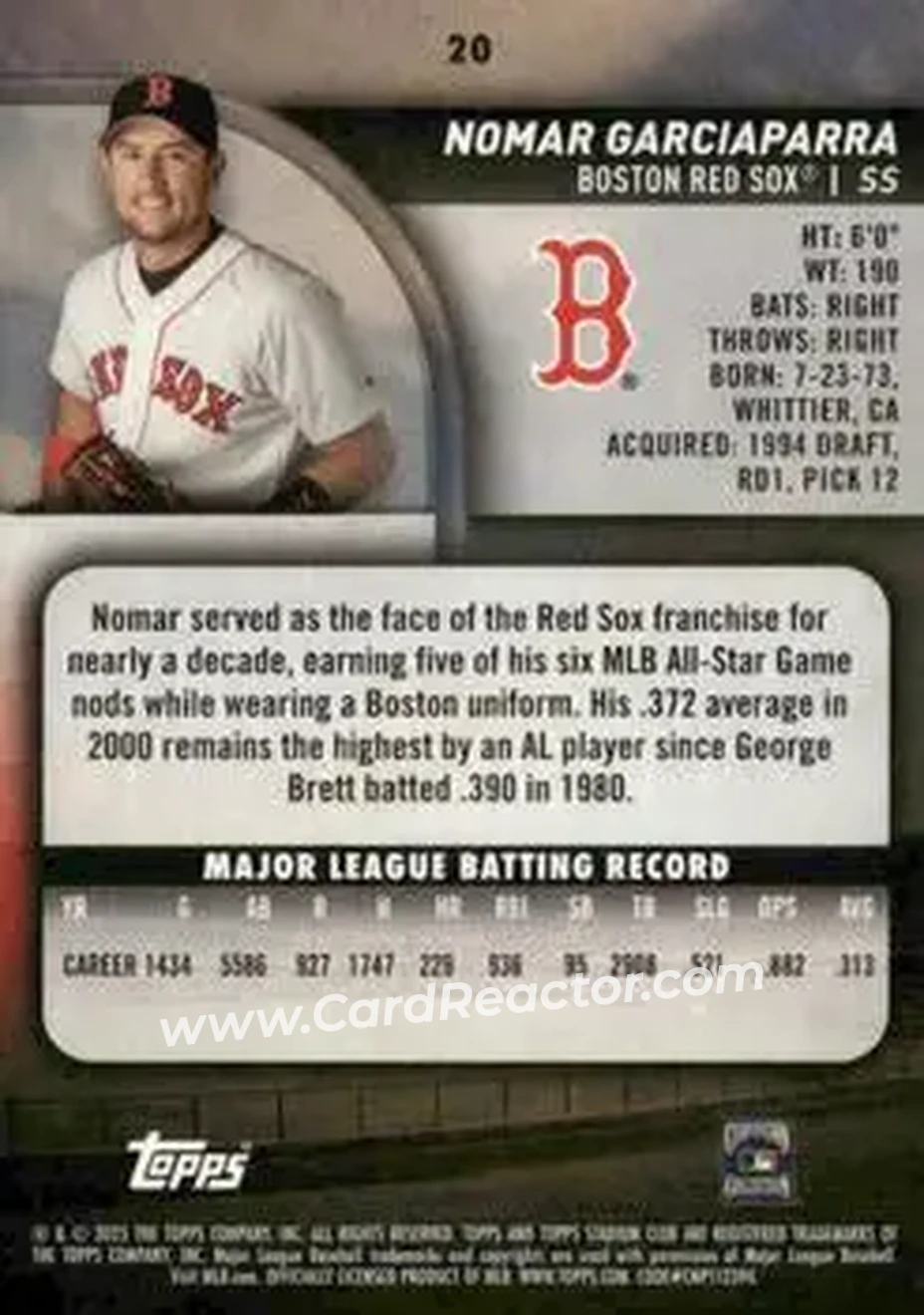 Back of Nomar Garciaparra