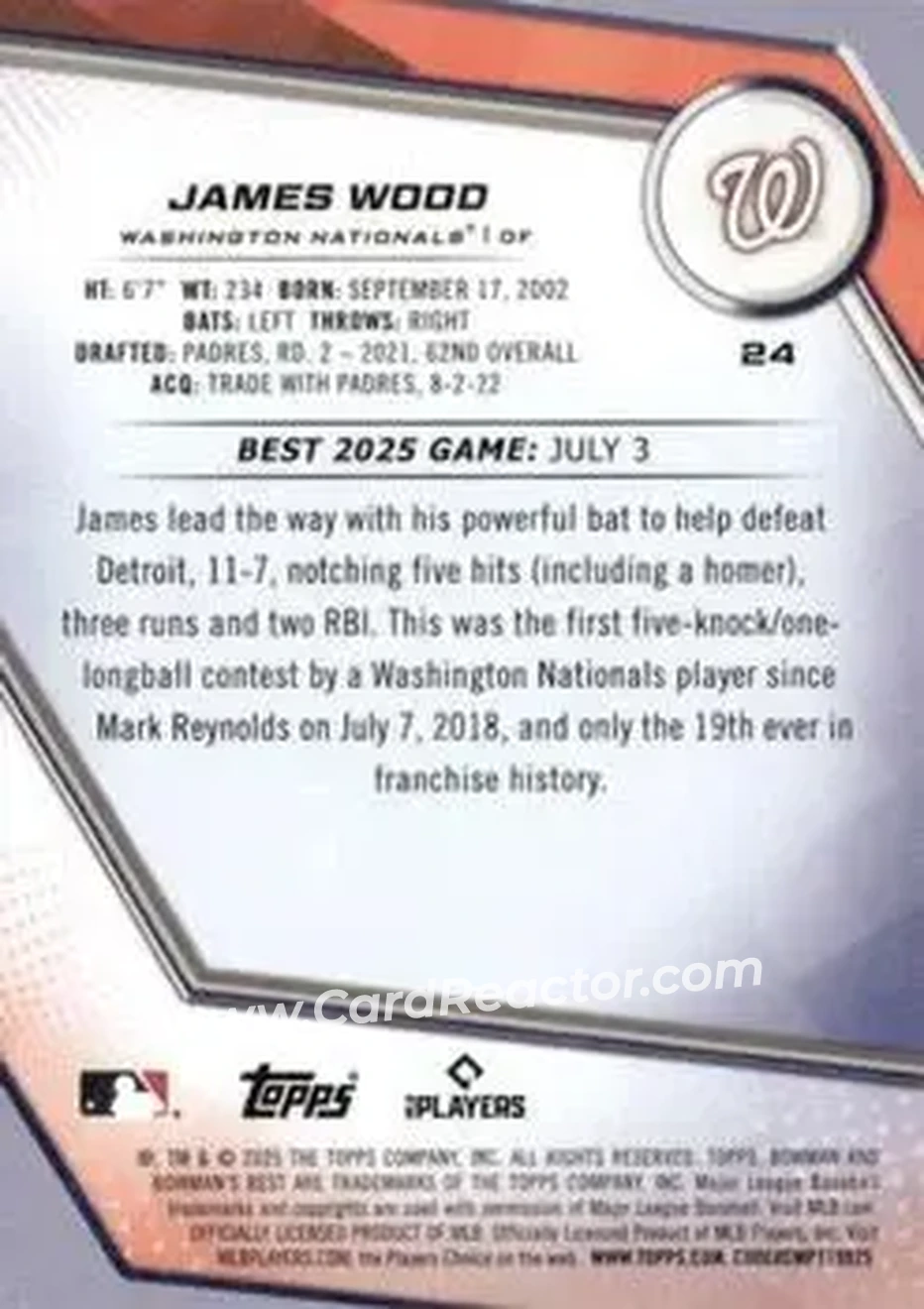 Back of James Wood